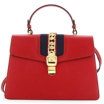 Gucci Sylvie Top Handle Bag Leather Medium