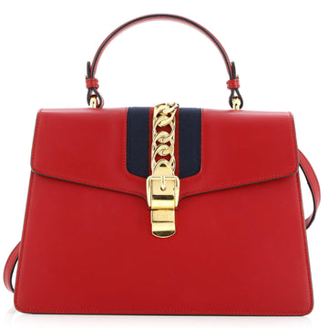 Gucci Sylvie Top Handle Bag Leather Medium