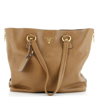Prada Side Zip Shopper Tote Vitello Daino Large