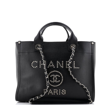Chanel Deauville Tote Studded Caviar Small
