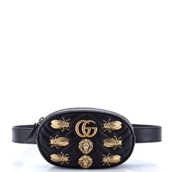 Gucci GG Marmont Belt Bag Embellished Matelasse Leather