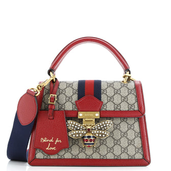 Gucci Queen Margaret Top Handle Bag GG Coated Canvas with Leather Small