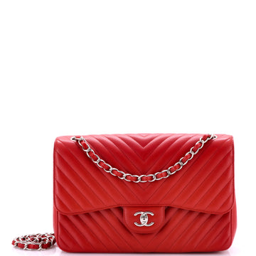 Chanel Classic Double Flap Bag Chevron Caviar Jumbo