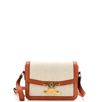 Celine Triomphe Shoulder Bag Canvas with Leather Teen