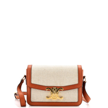 Celine Triomphe Shoulder Bag Canvas with Leather Teen