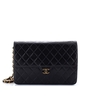 Chanel Vintage Clutch with Chain Quilted Leather Medium