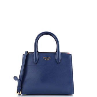 Prada Bibliotheque Tote Saffiano with City Calf Small