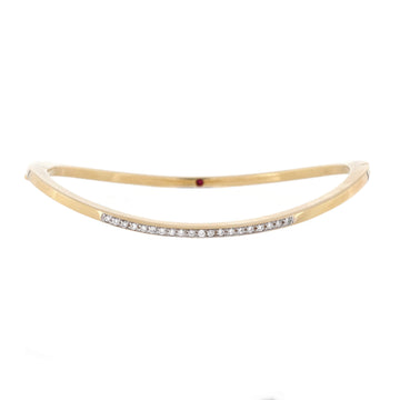 Roberto Coin Wave Bangle Bracelet 18K Yellow Gold with Diamonds