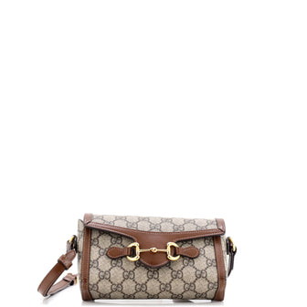 Gucci Horsebit 1955 Flap Crossbody Bag GG Coated Canvas Mini