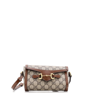 Gucci Horsebit 1955 Flap Crossbody Bag GG Coated Canvas Mini