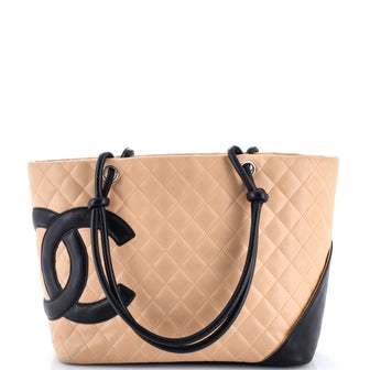 Chanel Cambon Tote Quilted Leather Large