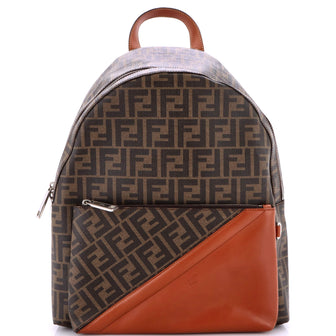 Fendi Front Pocket Backpack Zucca Coated Canvas and Leather