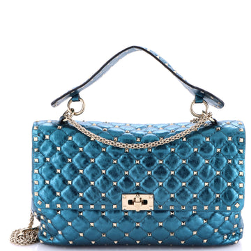 Valentino Garavani Rockstud Spike Flap Bag Quilted Leather Large