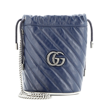 Gucci GG Marmont Bucket Bag Diagonal Quilted Leather Mini