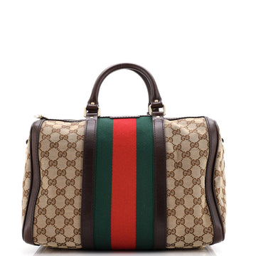 Gucci Vintage Web Boston Bag GG Canvas Medium