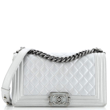 Chanel Boy Flap Bag Quilted Calfskin Old Medium