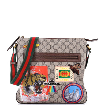 Gucci Courrier Zip Messenger GG Coated Canvas with Applique Medium