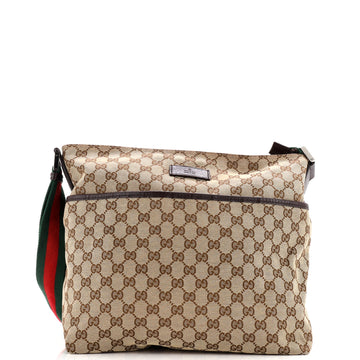 Gucci Front Pocket Web Messenger GG Canvas Medium