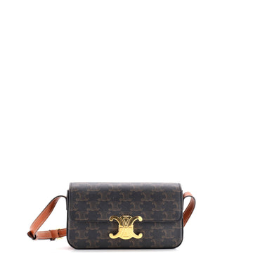 Celine Triomphe East-West Shoulder Bag Triomphe Coated Canvas