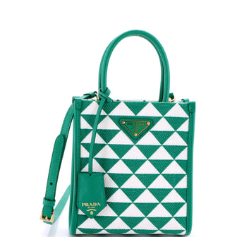 Prada Symbole Shopper Tote Jacquard Mini
