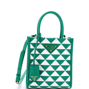 Prada Symbole Shopper Tote Jacquard Mini