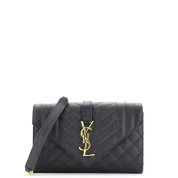 Saint Laurent Classic Monogram Envelope Satchel Mixed Matelasse Leather Small