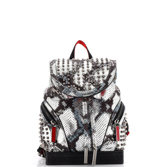 Christian Louboutin Explorafunk Backpack Spiked Python Small