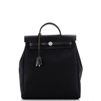 Hermes Herbag A Dos Zip Backpack Toile and Leather