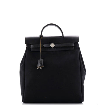 Hermes Herbag A Dos Zip Backpack Toile and Leather