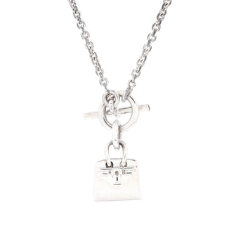 Hermes Birkin Amulette Pendant Necklace Sterling Silver