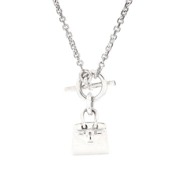 Hermes Birkin Amulette Pendant Necklace Sterling Silver