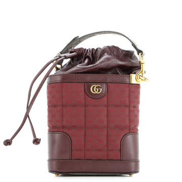 Gucci Drawstring Bucket Crossbody Bag Quilted Mini GG Canvas and Leather with GG Coated Canvas Mini