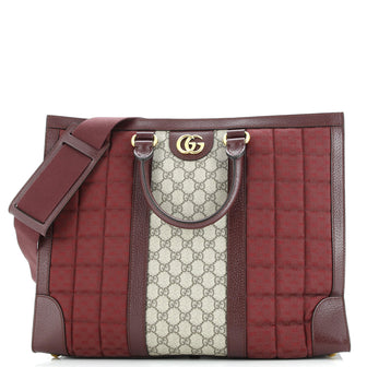 Gucci Ophidia Convertible Open Tote GG Coated Canvas and Quilted Microguccissima Canvas with Leather Large