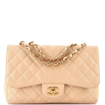 Chanel Classic Single Flap Bag Quilted Caviar Jumbo