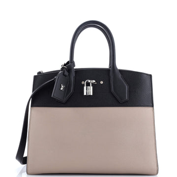 Louis Vuitton City Steamer Handbag Leather MM
