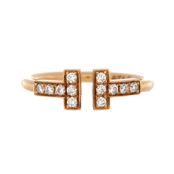 Tiffany & Co. T Wire Ring 18K Rose Gold with Diamonds