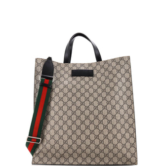 Gucci Convertible Soft Open Tote GG Coated Canvas Tall