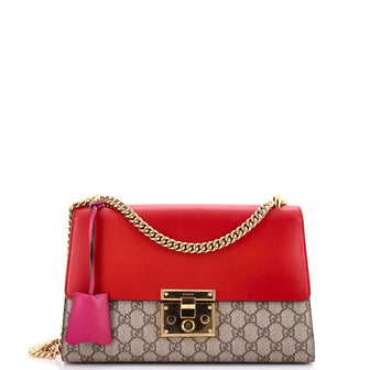 Gucci Padlock Shoulder Bag GG Coated Canvas and Leather Medium