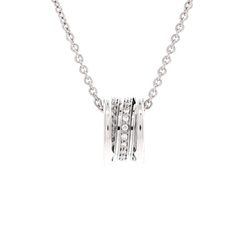 Bvlgari B.Zero1 Pendant Necklace 18K White Gold with Diamonds