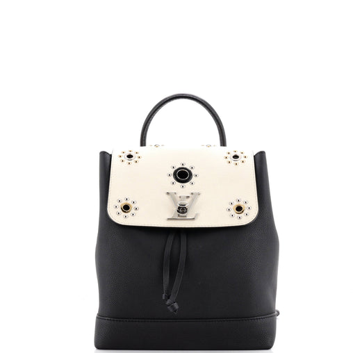 Louis Vuitton Black/White Leather Mechanical Flowers Lockme Backpack Bag Louis Vuitton Mechanical Flowers Lockme Leather Backpack  main image 2