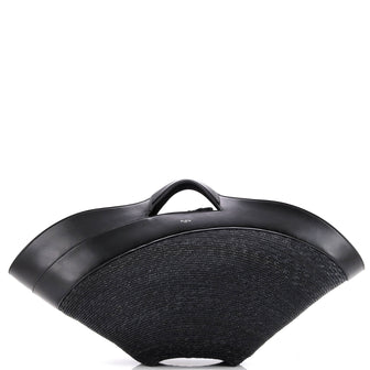 Alaia Khaima Basket Tote Straw with Leather Large