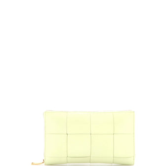 Bottega Veneta Cassette Zip Around Wallet Maxi Intrecciato Leather Long