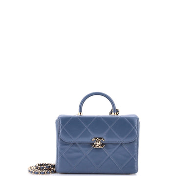 CC Top Handle Box Bag Quilted Calfskin Medium