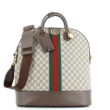 Gucci Savoy Web Bowling Tote GG Coated Canvas and Leather Small