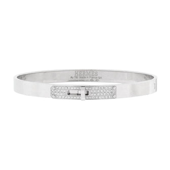 Hermes Kelly Bracelet 18K White Gold and Pave Diamonds Small