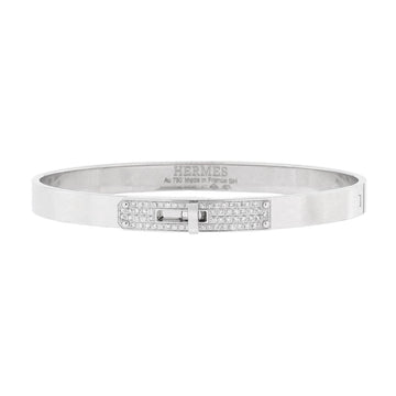 Hermes Kelly Bracelet 18K White Gold and Pave Diamonds Small