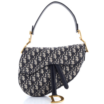 Christian Dior Saddle Handbag Oblique Canvas Medium