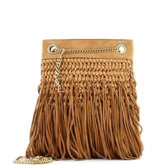 Saint Laurent Grace Fringe Hobo Suede Small