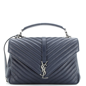 Saint Laurent Classic Monogram College Bag Quilted Leather Large