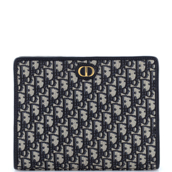 Christian Dior 30 Montaigne Zip Pouch Oblique Canvas Medium